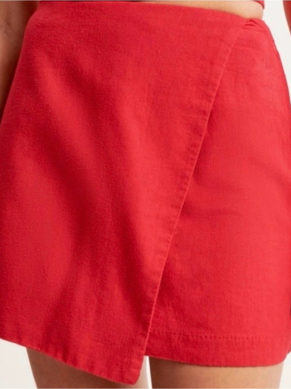Abercrombie & Fitch linen blend wrap mini skort